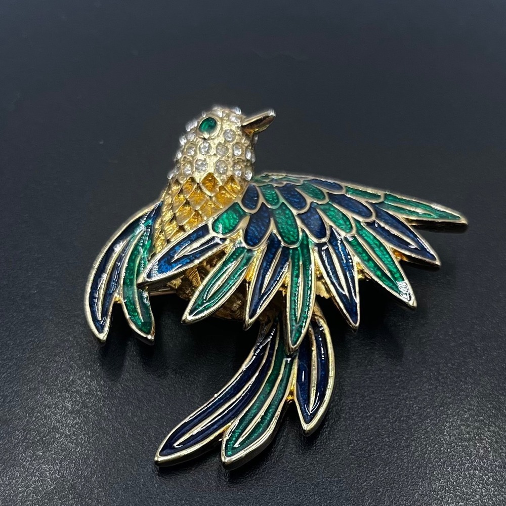 Lindenwold Jewelers 14KGE LIND SP Vintage Blue Enamel Hummingbird
Brooch